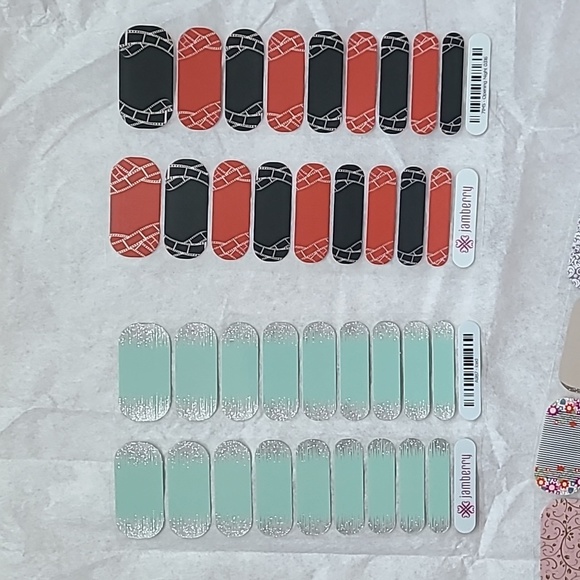 Jamberry Nail Lot - Blushing Floral, Metallic Berry, Iced, Luna, Silver Frost - Picture 2 of 11